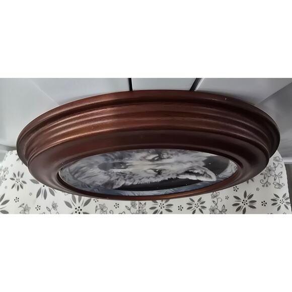 Vintage 1995 Bradford Exchange Mystic Spirit “Arctic Nights” Wolf Plate Framed - Picture 16 of 16